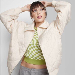 NWT Wild Fable Oversized Nylon Quilted Bomber Jacket (Med)